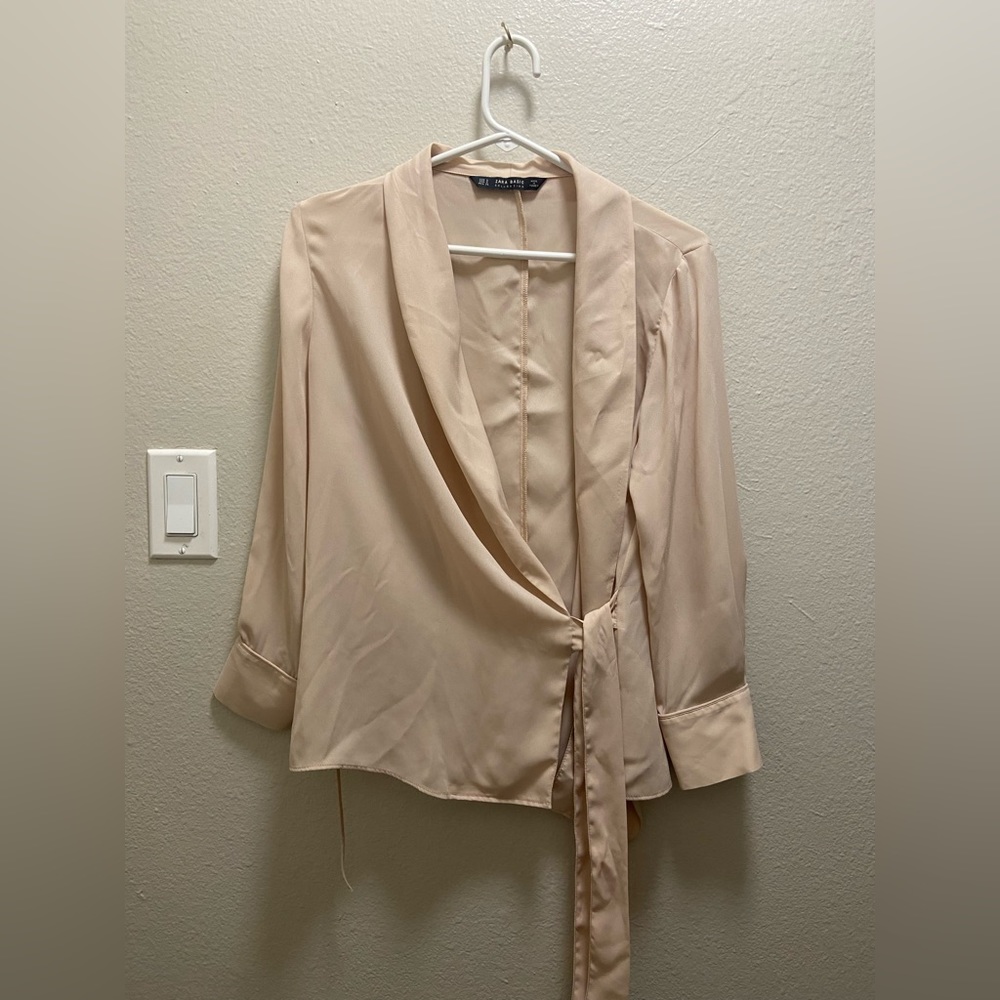 Zara Satin Tie Blouse